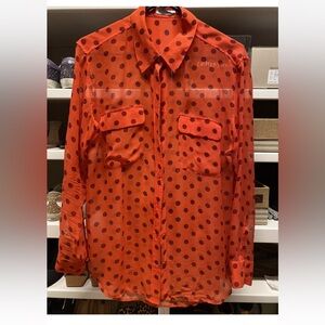 Equipment Sheer Blouse Sz S